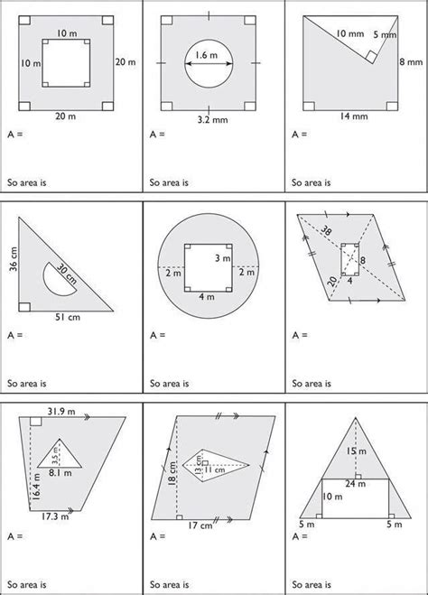 Area Compound Shapes Worksheets