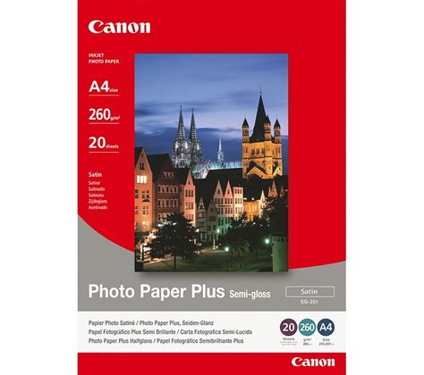 Buy Canon A4 Semi Gloss Photo Paper Plus 20 Sheets Free Delivery