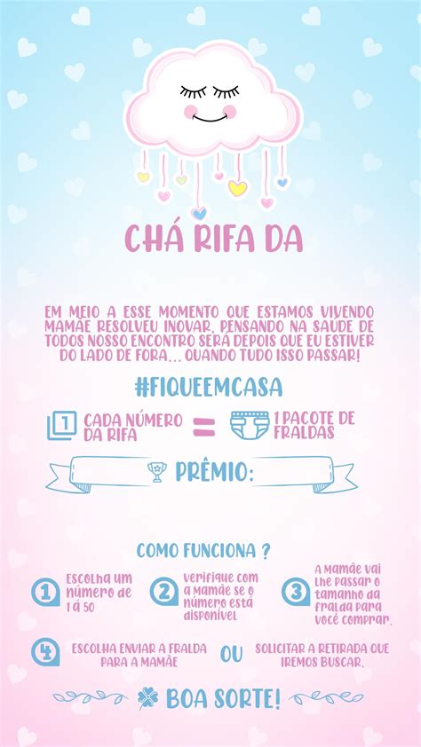 Convite Cha Rifa Chuva De Amor Menina Fazendo A Nossa Festa