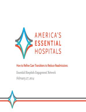 Fillable Online Essentialhospitals How To Refine Care Transitions To