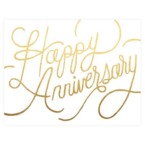 Anniversary Wishes Printed In Metallic Gold Foil From Lovely Hand