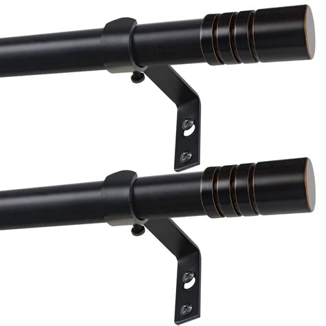 Kamanina 2 Pack Curtain Rod 48 To 86 Inches 34 Inch Black Single