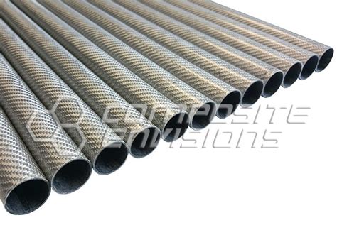 Roll Wrapped Carbon Fiber Tube Silver Aluminized Twill Weave Gloss