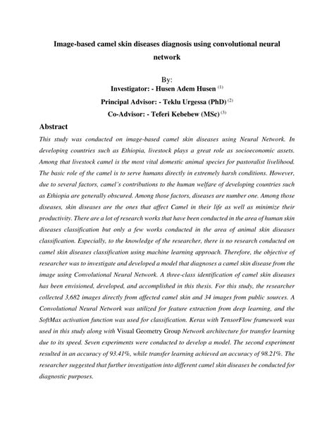 (PDF) Image-based camel skin diseases diagnosis using convolutional neural network.