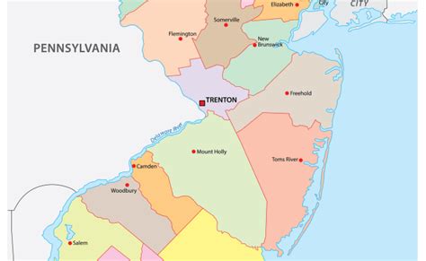 New Jersey County Map With County Names Free Download Otosection