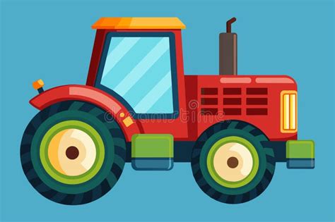 Red Tractor Cartoon Illustration Stock Illustrations 1445 Red