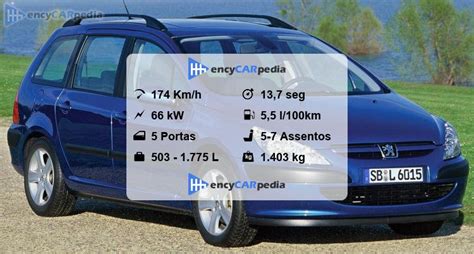 Peugeot 307 SW HDi 90 Ficha Técnica 2002 2005 desempenho dimensões