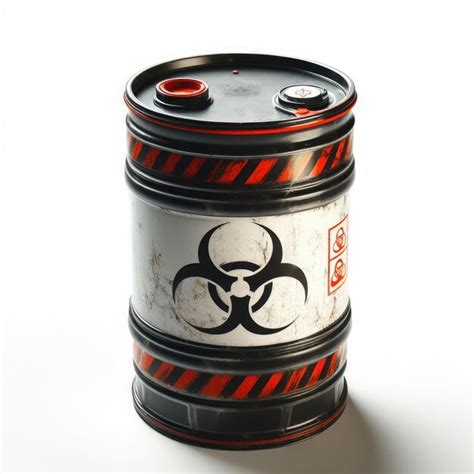 Premium AI Image Radioactive Waste Barrel Isolated White