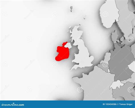 Mapa De Ireland Ilustra O Stock Ilustra O De Cinzento