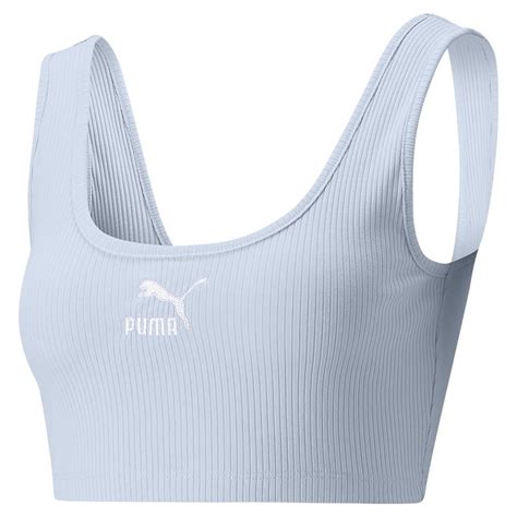 Puma Top Classics Ribbed Crop Azul Dressinn