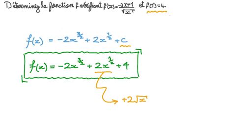 Vid O Question D Terminer Lexpression Dune Fonction En Fonction De