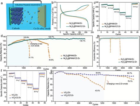 A Schematic Diagram Of The Zn‐based Batteries B Gcd Curves At 54 A