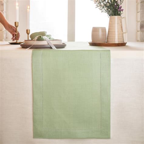 Amazon D Moksha Homes Sage Green Linen Table Runner Inches Long