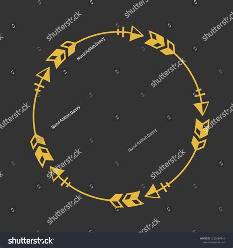 Gold Over Black Circle Arrow Frame Stock Vector Royalty Free