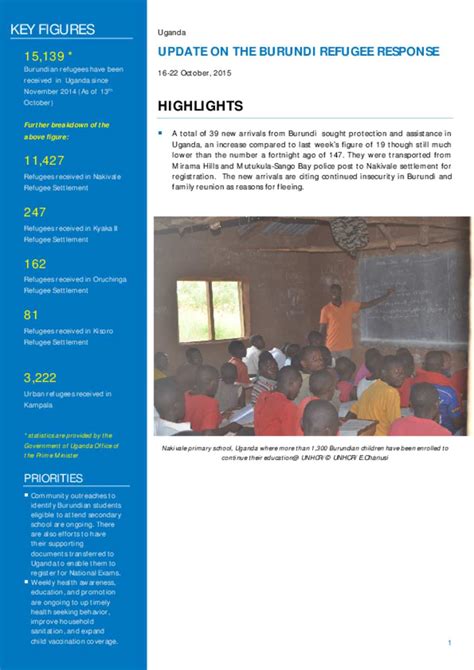 Document UNHCR Uganda Operational Update For The Burundi Emergency 16