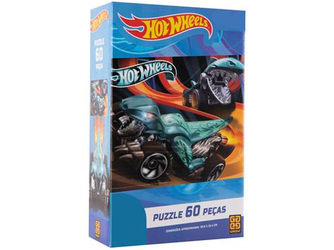 Quebra cabeça Peças Puzzle Infantil Hot Wheels