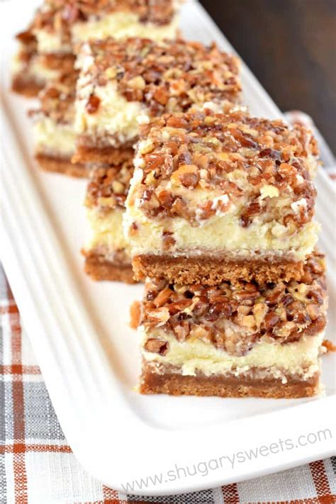 Pecan Pie Cheesecake Bars Recipe Shugary Sweets