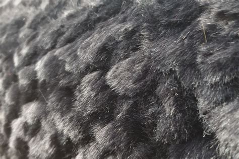 Black Textured Rabbit Faux Fur Fabric By The Metre 6038 Black