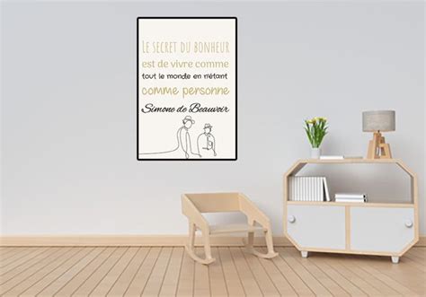 Tableau ou poster personnalisé citation le secret du bonheur Simone