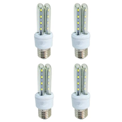 Lâmpada Led Compacta Milho Econômica 3w 2U Branco Quente Kit 4