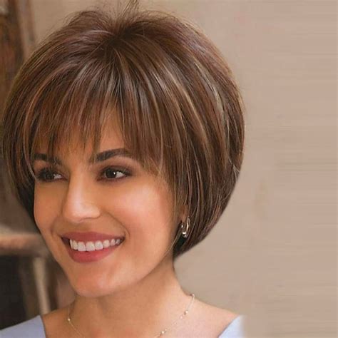 Short Brown Wigs For Womenfor White Women Natural Curly Wavy Blonde Hair Synthetic Pixie Cut