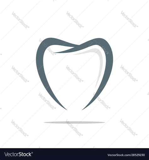 Tooth Shape Dental Logo Template Design Royalty Free Vector