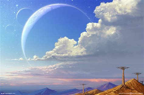 Artstation Second Home Sviatoslav Gerasimchuk Planets In The Sky