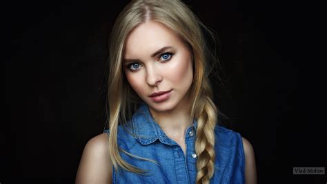 Victoria Pichkurova Portrait Blue Eyes Women Blonde Face P