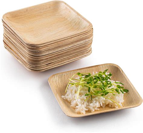 Amazon Brheez Bamboo Plates Made From Palm Leaf 25 Disposable