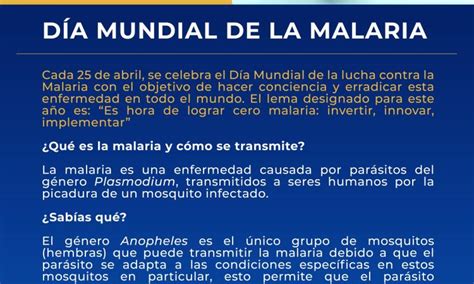 Día Mundial de la Malaria o Paludismo Blogs UNAH