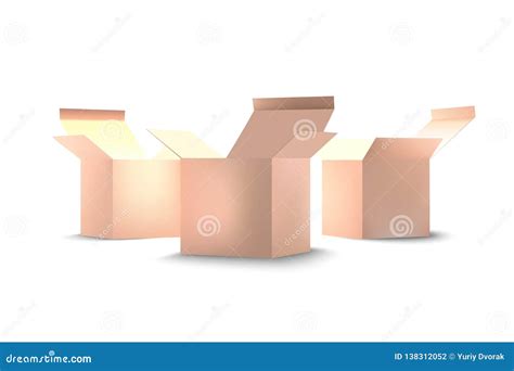 Brown Square Cardboard Box Mock Up Isolated On White Vector