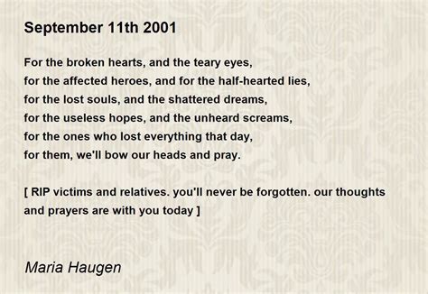 September 11th 2001 Poem by Maria Haugen - Poem Hunter