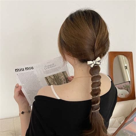 Korean Style Bowknot Hair Ring Elastic Rubber Bow Ponytail Holder