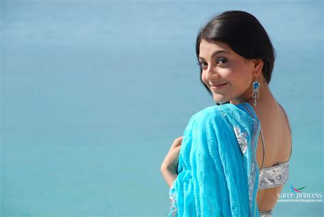 Tamil Actress Kajal Agarwal Sizzling Hot In A Blue Saree From The