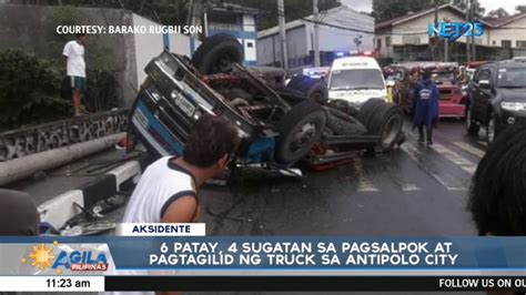 6 Patay 4 Sugatan Sa Pagsalpok At Pagtagilid Ng Truck Sa Antipolo City Youtube