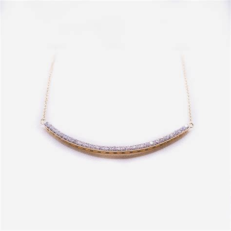 Curved Bar Diamond Necklace Vian Diamonds