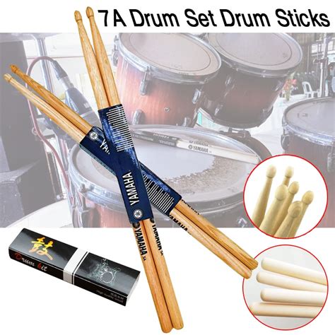 [Spot]Professional Wooden Drum Sticks 5A 7A YAMAHA Oak Wood Drumsticks ...