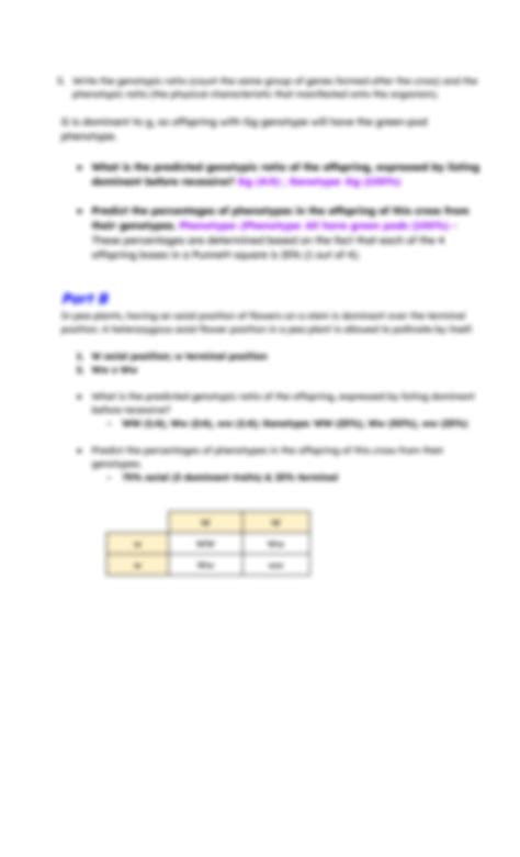 Solution Biology Worksheet Monohybrid Crosses Studypool