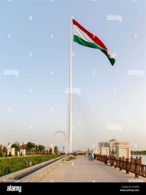 Dushanbe Flagpole, Central Park, Tajikistan Stock Photo - Alamy