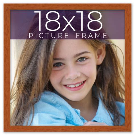 18x18 Honey Brown Real Wood Picture Frame Width 075 Inches Interior