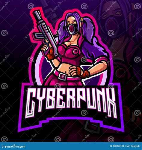 Cyberpunk Mascot Esport Logo Design Vector Illustration