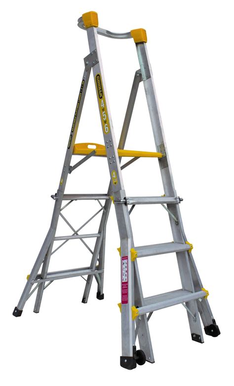 gorilla height adjustable platform ladder   kg industrial