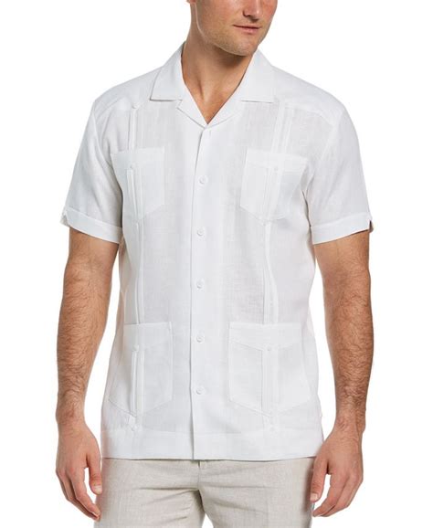 Cubavera Short Sleeve 4 Pocket 100 Linen Guayabera Shirt Macys