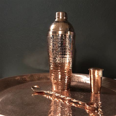 Pure Hammered Copper Cobbler Cocktail Shaker Large