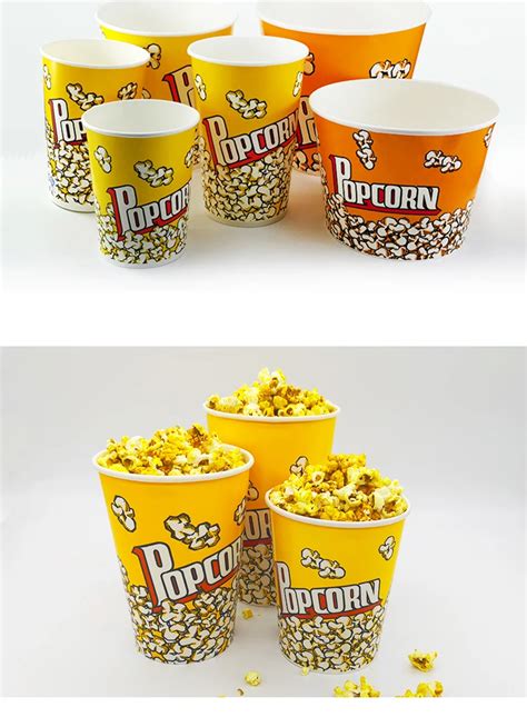 Disposable Custom Paper Popcorn Bucket