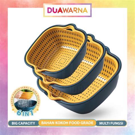 Jual Duawarna In Keranjang Pengering Sayuran Buah Wadah Peniris Cuci