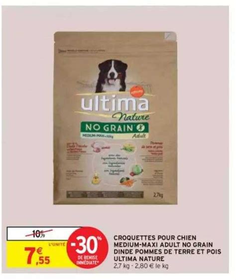 Promo Croquettes Pour Chien Medium Maxi Adult No Grain Dinde Pommes De