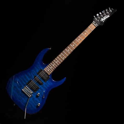 Ibanez Grx70qatbb Electric Guitar Blue Burst Music Studio Reverb