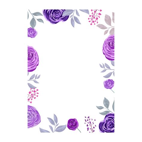 Marco Floral Con Decoraci N De Flores Moradas Png Dibujos Floral