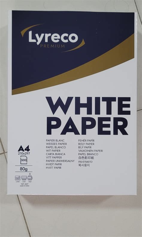 Lyreco Premium White Paper 80gsm Ream Computers Tech Office